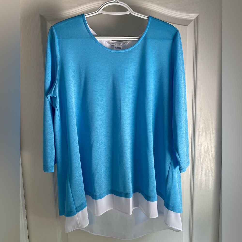 Peter Nygard Blue and White Relaxed Tunic